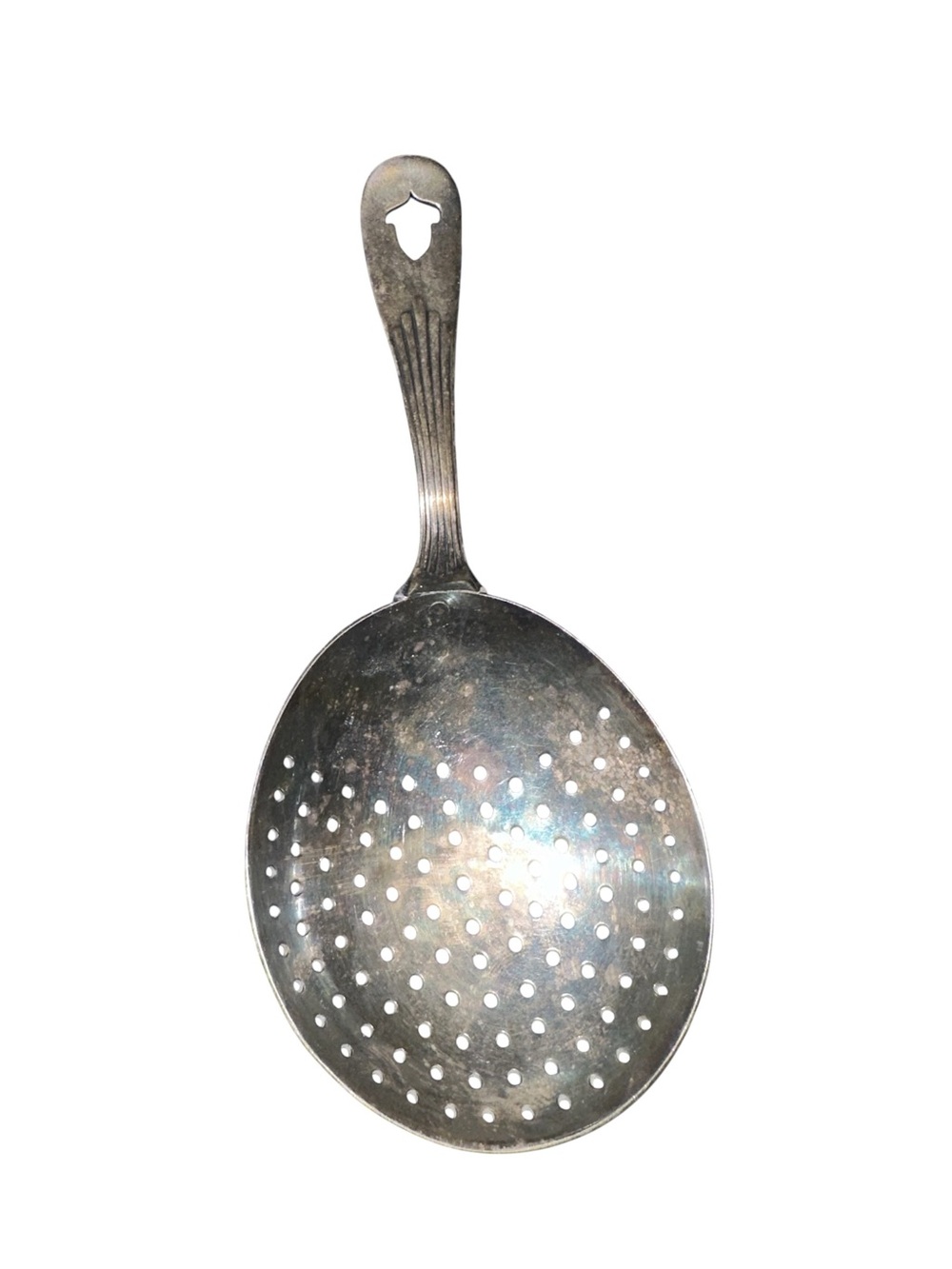 Vinred silver-plated mint julep strainer spoon made by the Murray Silver Co